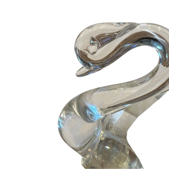 RARE Shannon By Godinger Lead Crystal Swan Sculpture Hand Faceted - Picture 7 of 11